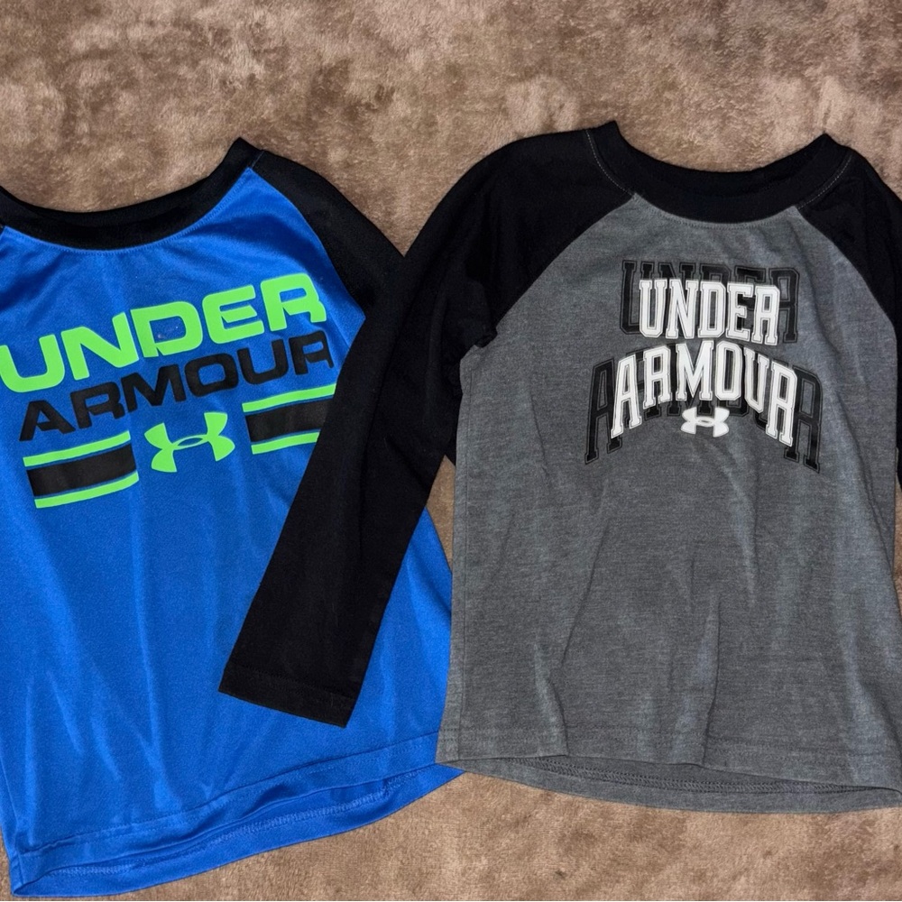 Under Armour Blue and Gray Long Sleeve Tees Moisture-Wicking Performance SOLD